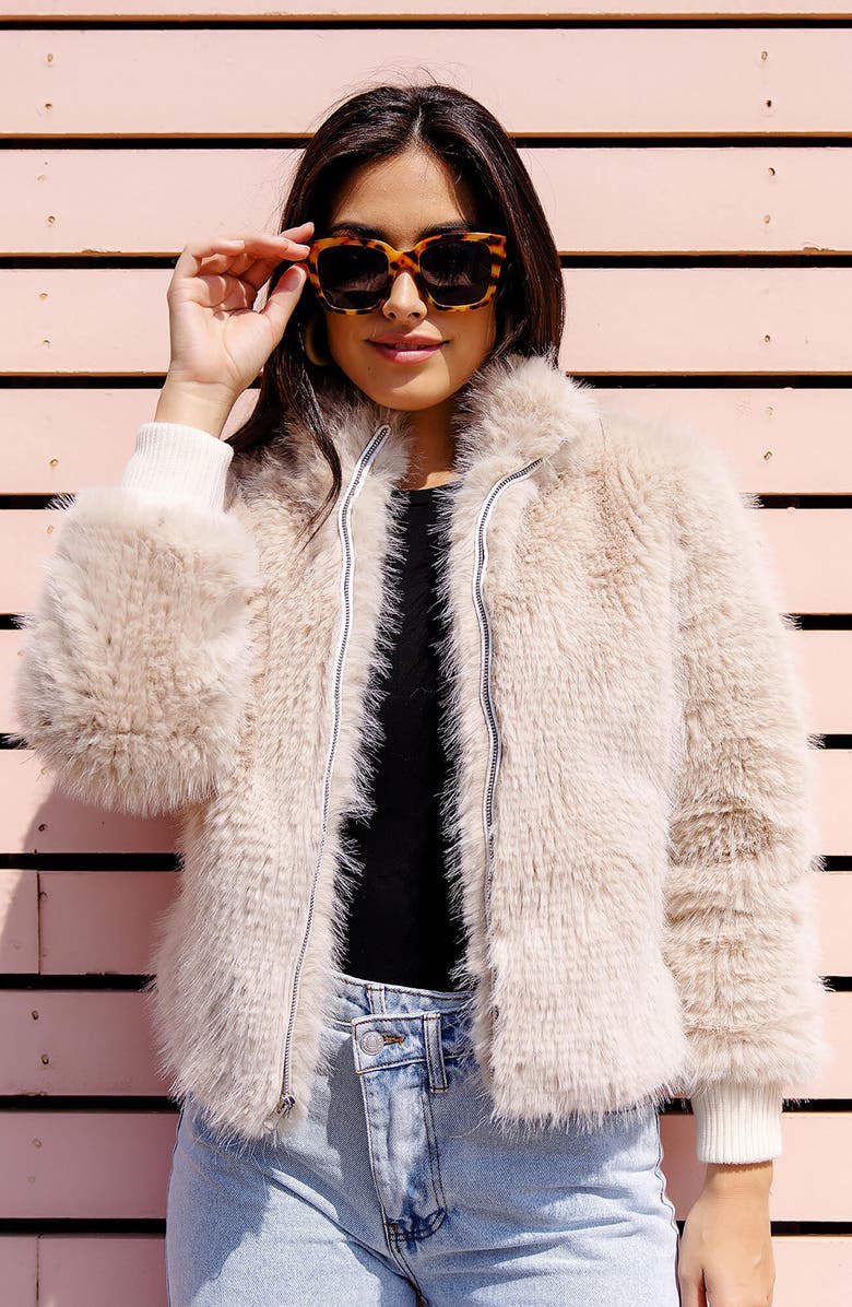 DONNA SALYERS FABULOUS FURS Parkside Faux Fur Bomber Jacket, Alternate, color,