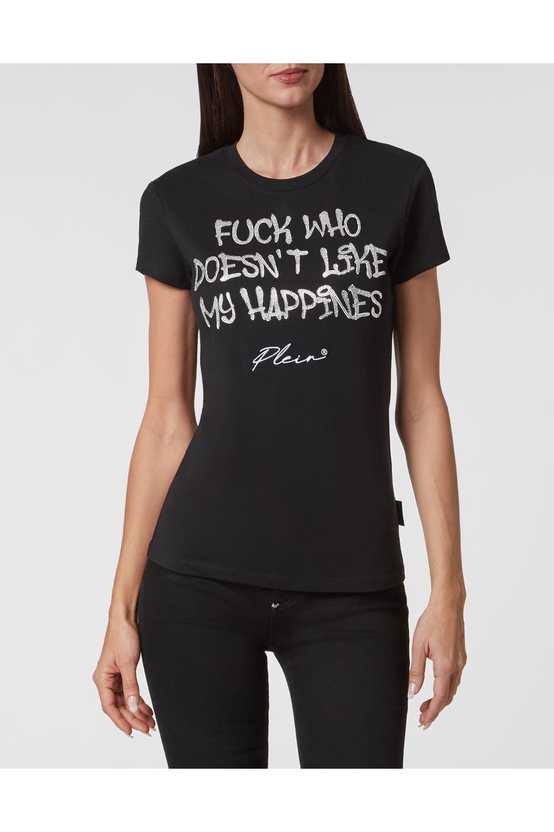T-Shirt Round Neck Women, Main, color, black