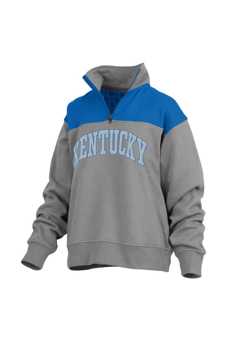 Women's Pressbox Gray Kentucky Wildcats Avon Fleece Quarter-Zip Jacket, Alternate, color, Gray