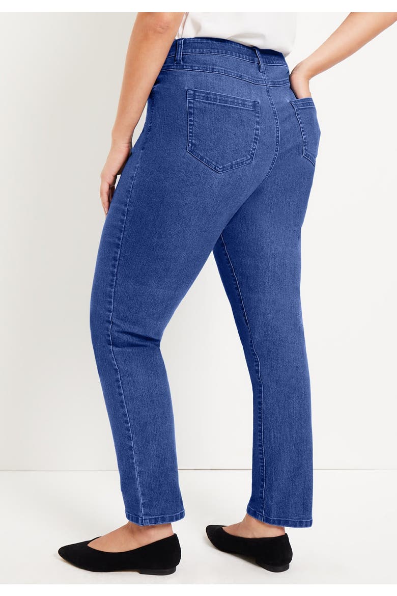 Curvie Fit Straight-Leg Jeans, Alternate, color, DARK BLUE