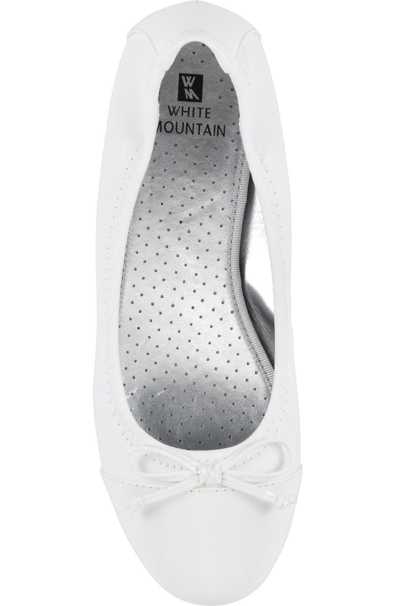 White Mountain Footwear Sunnyside II Ballet Flat, Alternate, color, White/ White/ Patent