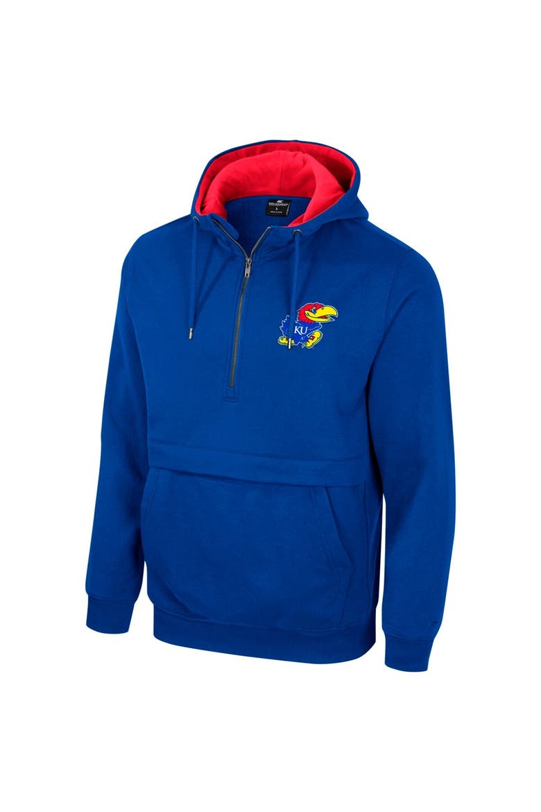 Men's Colosseum Royal Kansas Jayhawks Half-Zip Hoodie, Alternate, color, Royal