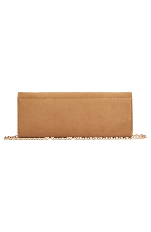 Lk Bennett Florence Curve Flap Leather Clutch In Trench