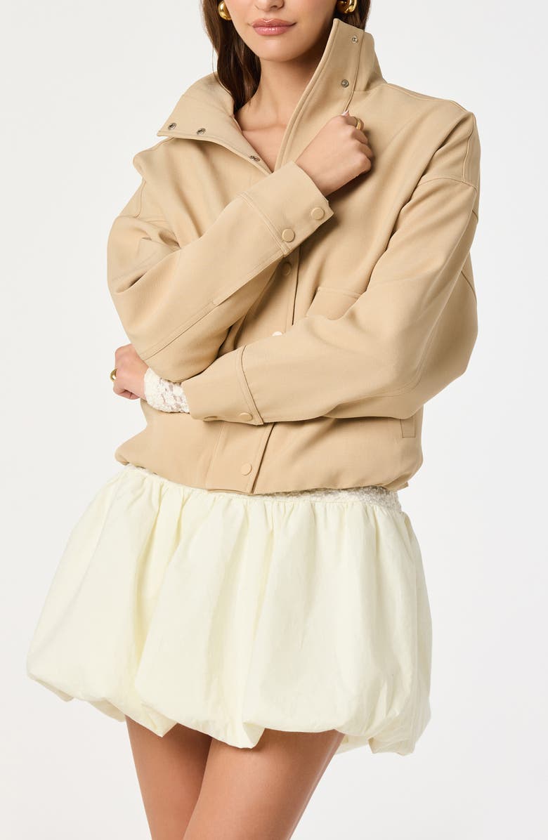 ASTR the Label Funnel Neck Bomber Jacket, Alternate, color, Tan