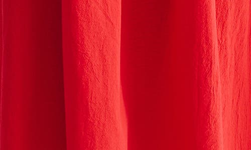 Lush Ruffle Empire Waist Cotton Midi Dress In Red