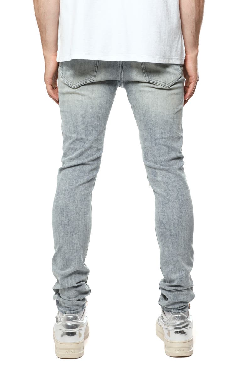 Three Year Distressed Ripped Knee Skinny Jeans, Alternate, color, LIGHT INDIGO