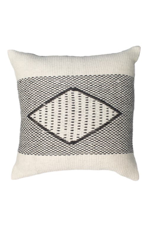 Voz Diamante Square Textile Small Pillow in Black in Ivory/black  product