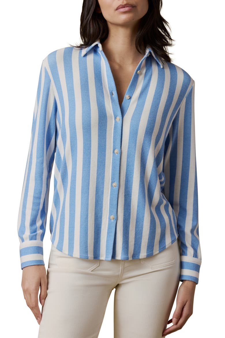 Legend Sweater Knit Plaid Button-Up Shirt, Main, color, SOUTH WINDS STRIPE