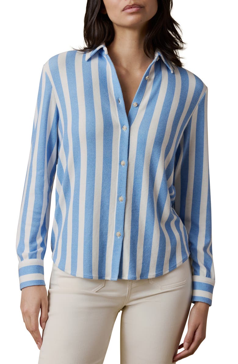 Faherty Legend Sweater Knit Plaid Button-Up Shirt, Main, color, South Winds Stripe