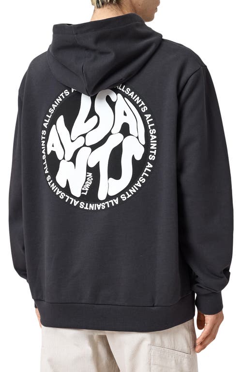Allsaints Distortion Oth Hooded Pullover In Blue