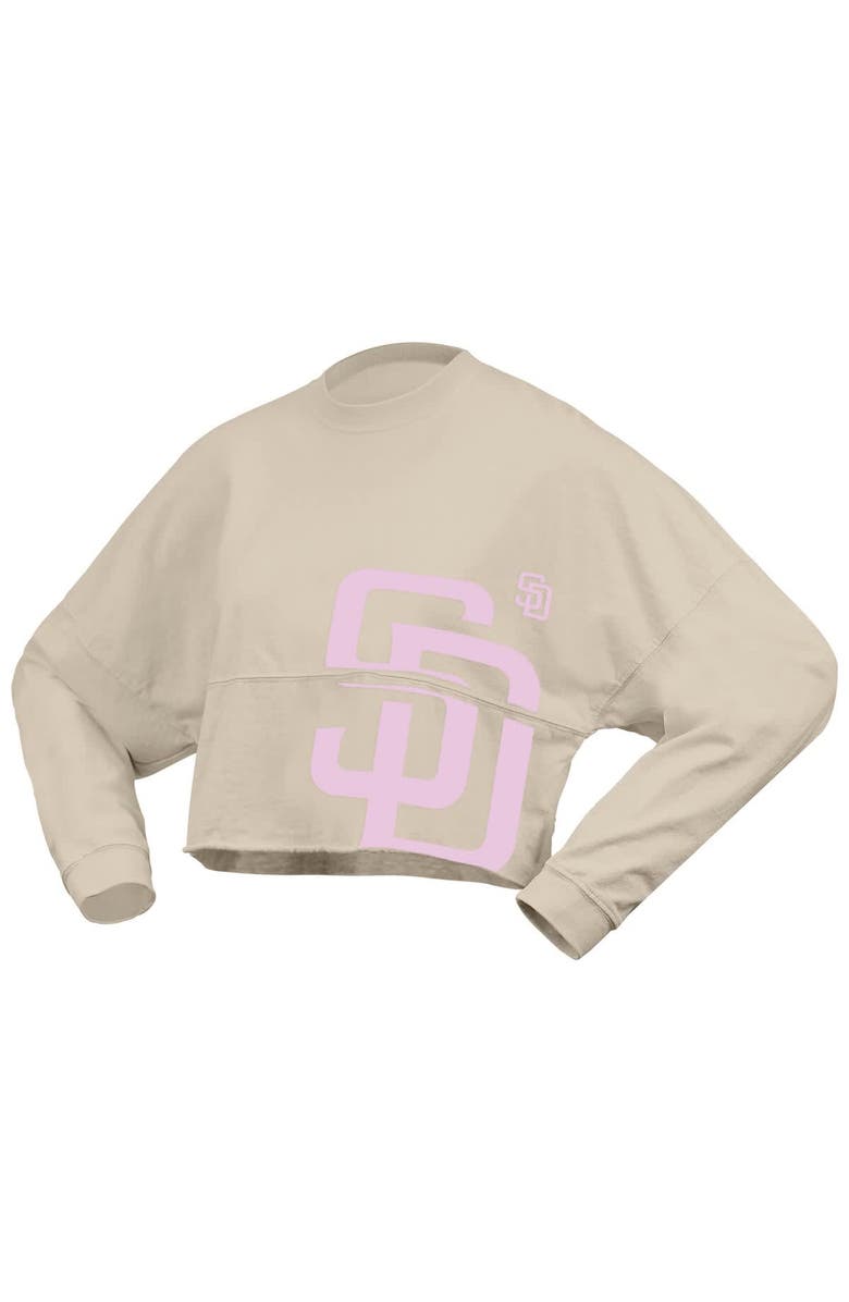 FANATICS Women's Fanatics  Cream San Diego Padres Floral Preppy Cropped Long Sleeve T-Shirt, Alternate, color, 