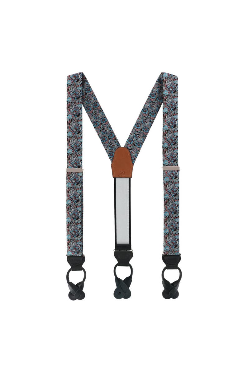 Trafalgar Enzo Exploded Floral Silk Button End Suspenders, Alternate, color, Multiple Colors