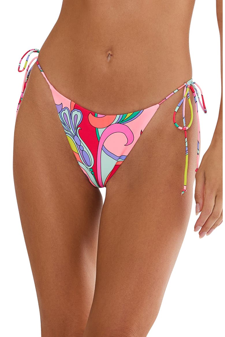 Fleur Floral Side Tie Bikini Bottoms, Main, color, POP FLORAL