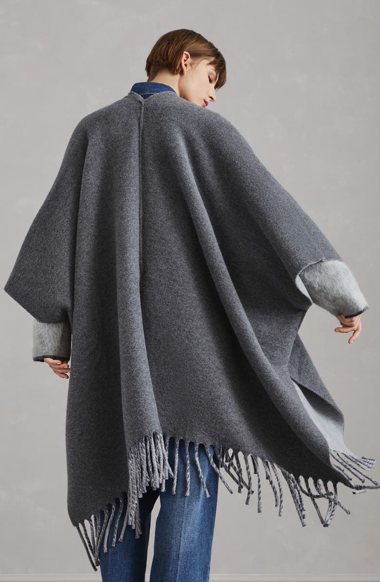 Brunello Cucinelli Double knit poncho, Alternate, color, 