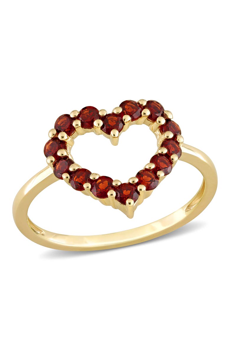 Julianna B. Garnet Heart Ring 10k, Main, color, Garnet