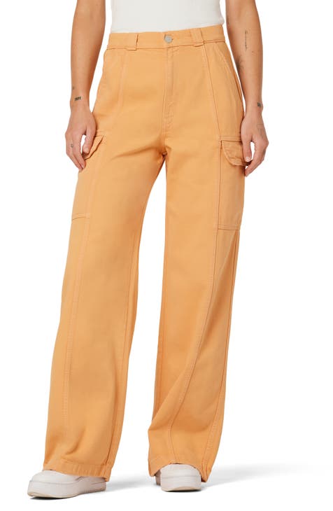 High Waist Wide Leg Cargo Pants (Clay)