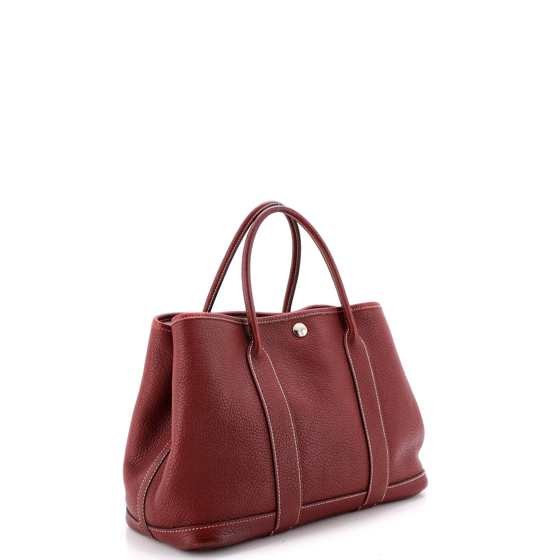 Pre-Owned Hermes Garden Party Tote Leather 30, Alternate, color, Rouge H