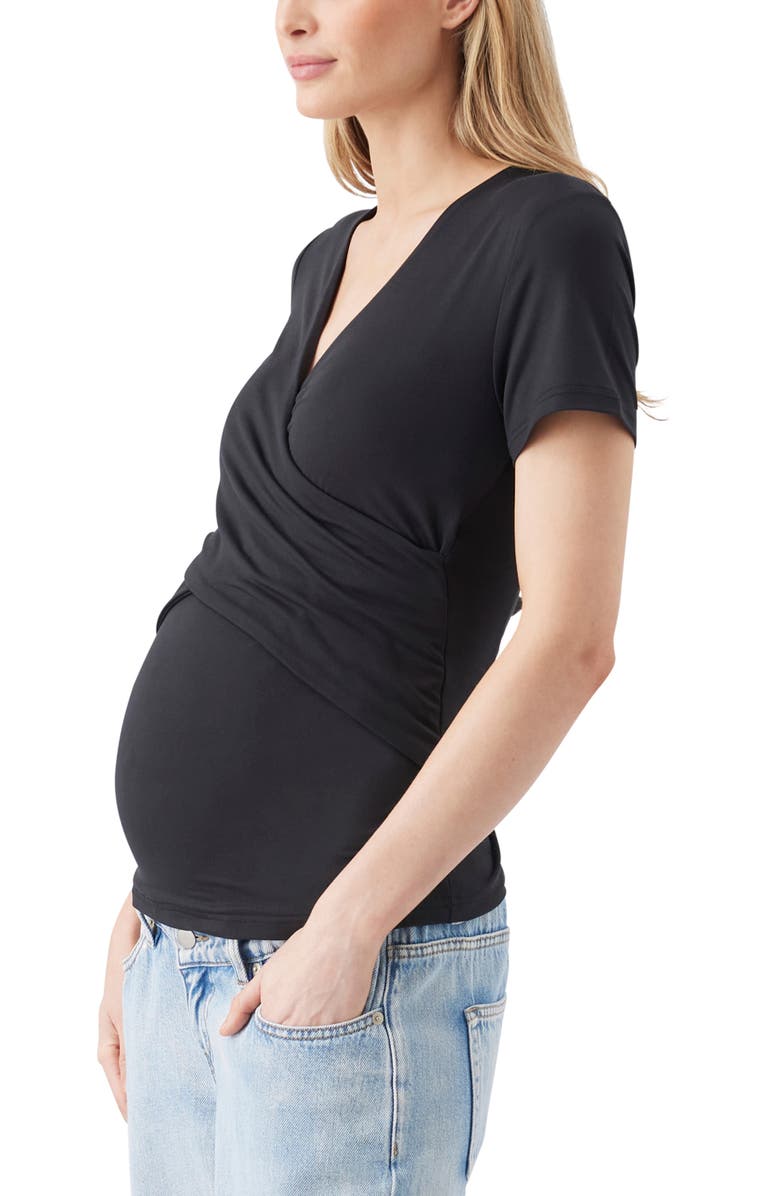 Ripe Maternity Luxe Knit Embrace Nursing Tee, Alternate, color, Black