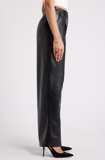 Faux Leather Wide Leg Pants