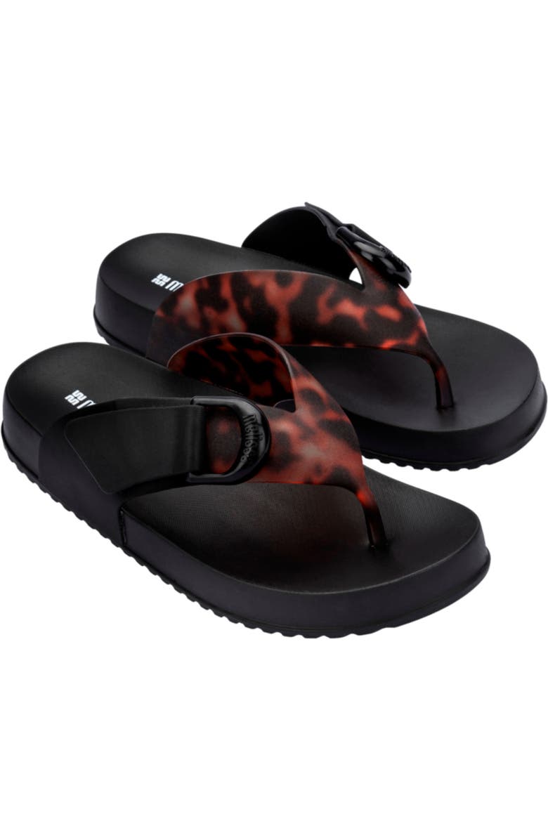 Melissa Cozy Water Resistant Platform Flip Flop, Main, color, Black/ Clear