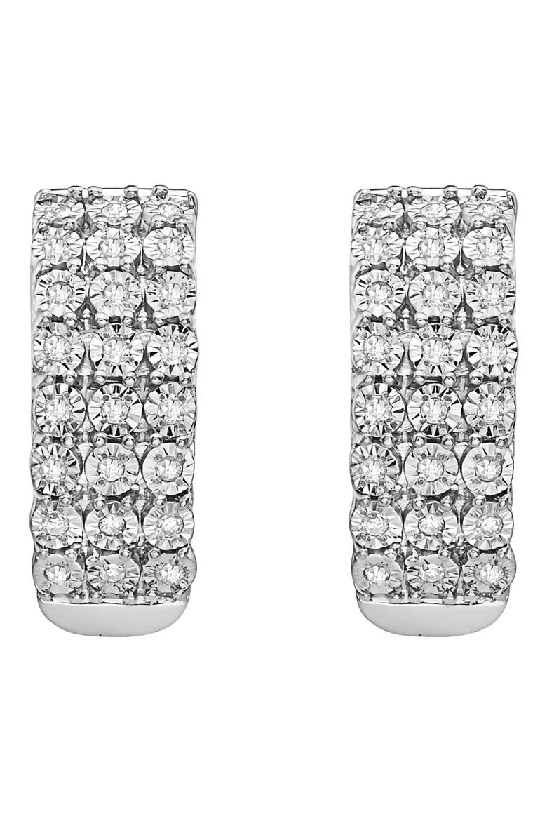 Sterling Silver Diamond Hoop Earrings - 0.23 ctw., Alternate, color, WHITE