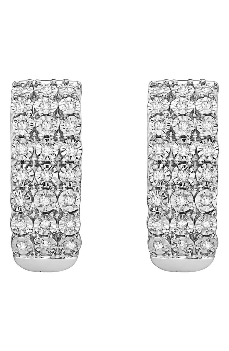 EFFY Sterling Silver Diamond Hoop Earrings - 0.23 ctw., Alternate, color, White