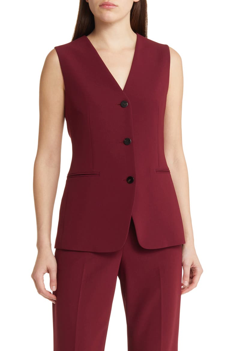 Admiral Crepe Vest, Main, color, CURRANT