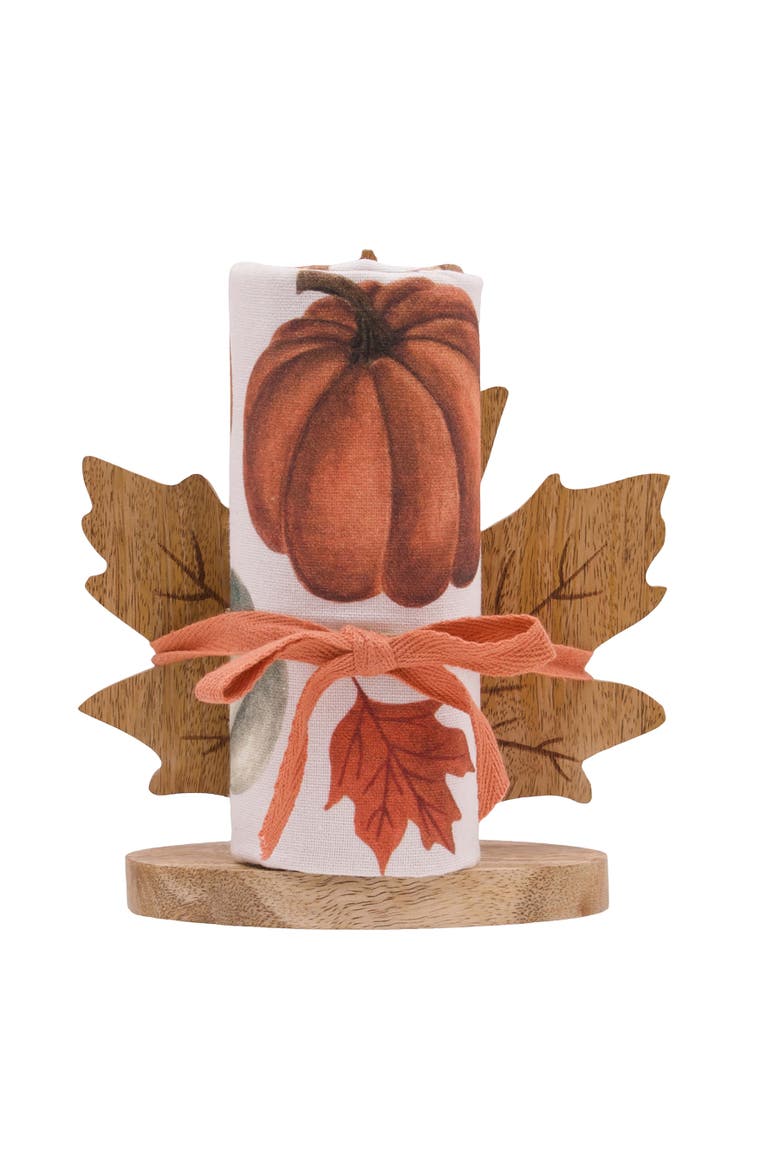Bountiful Pumpkins Harvest Fall Towel & Stand Gift Set, Alternate, color, Orange