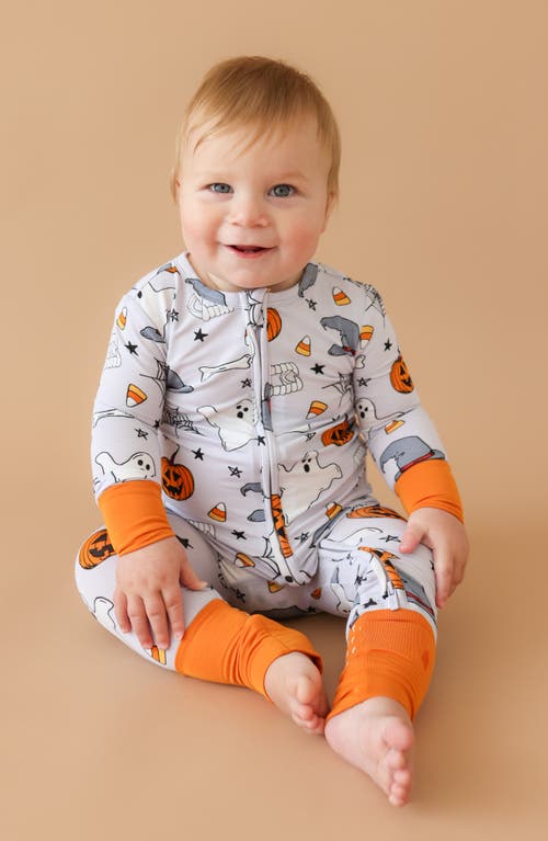 Posh Peanut Ichabod Fitted Convertible One-piece Pajamas In Gray
