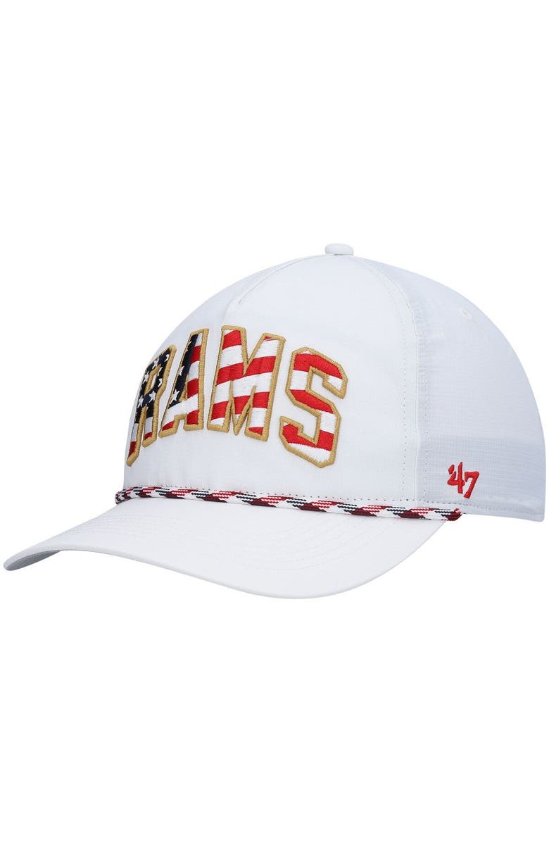 '47 Men's '47 White Los Angeles Rams Hitch Stars and Stripes Trucker Adjustable Hat, Main, color, White