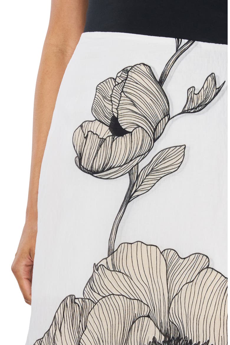 Semisheer Printed Skirt, Alternate, color, ULTRA WHITE
