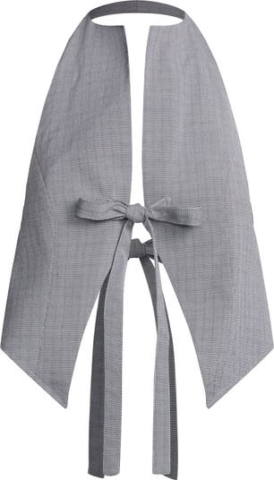 Butterfly Tie Plaid Halter Top