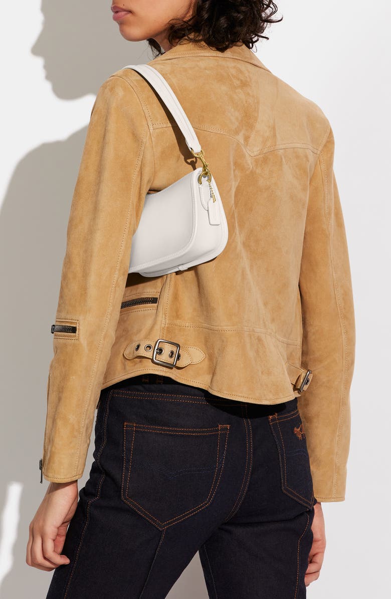 COACH Swinger Glovetanned Leather Shoulder Bag, Alternate, color, Chalk