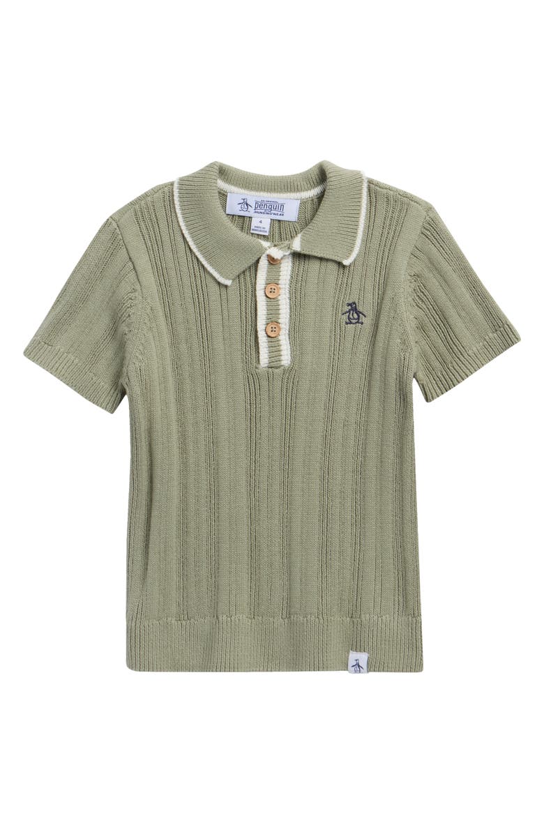 Original Penguin Kids' Cotton Polo Sweater, Main, color, Olive