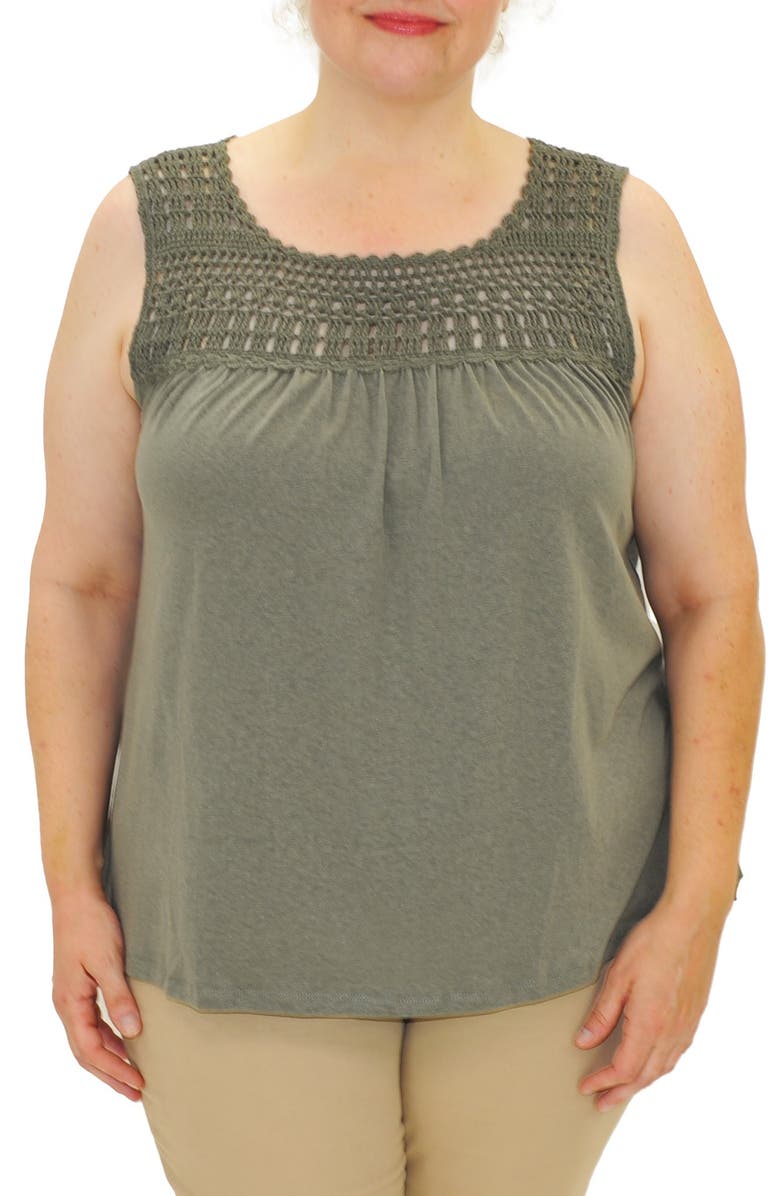 Daniel Rainn Crochet Yoke Sleeveless Top, Main, color, 