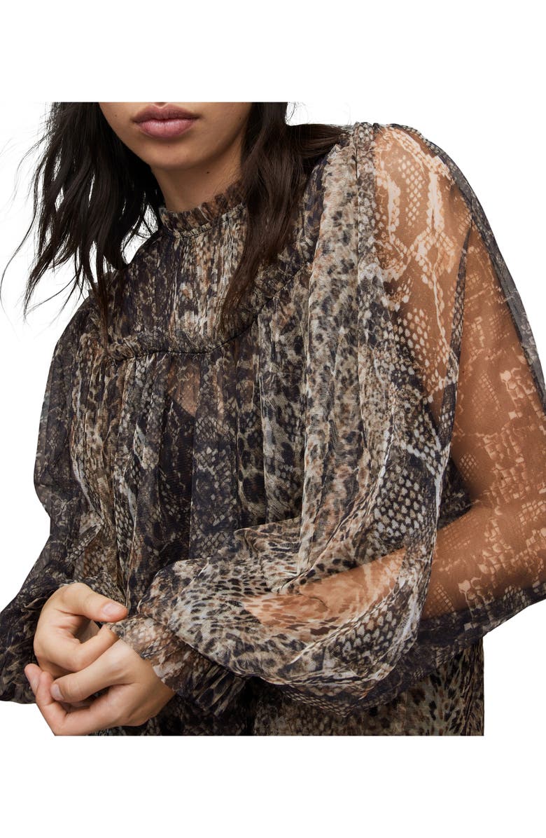 AllSaints Perri Noche Chiffon Blouse, Alternate, color, 