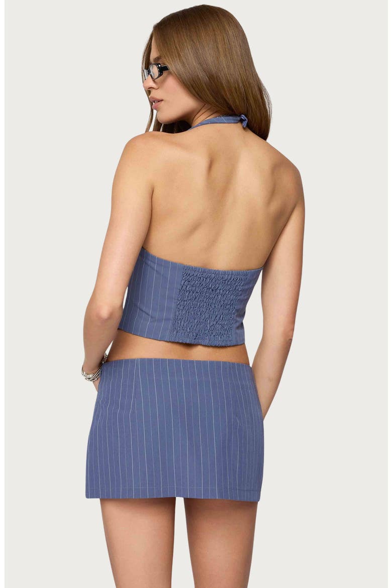 Frankey Pinstripe Halter Vest, Alternate, color, BLUE