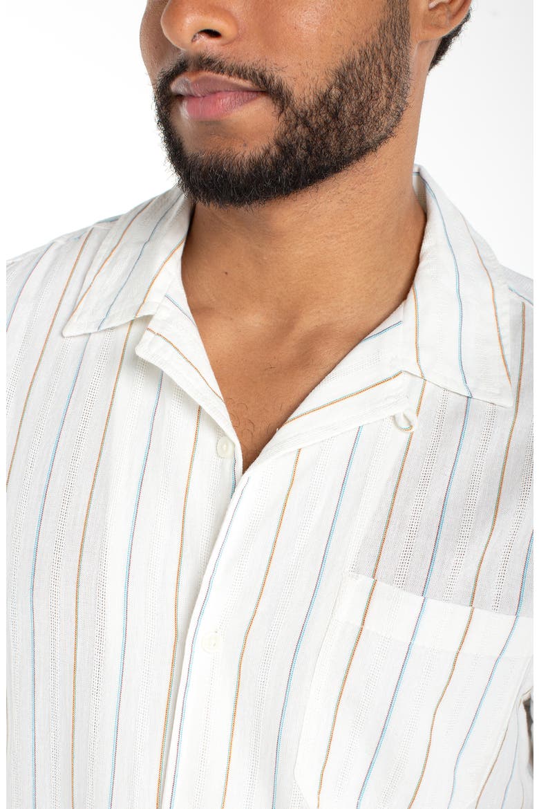Stripe Camp Shirt, Alternate, color, IVORY AQUA STRP