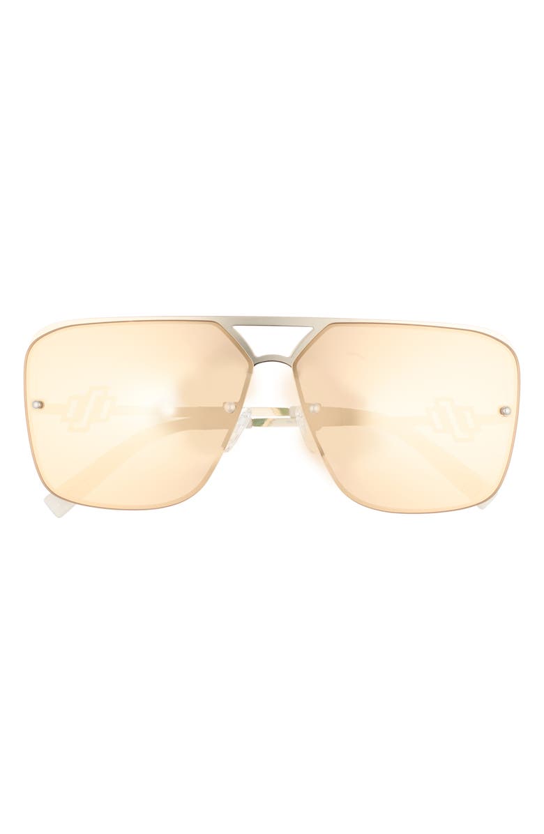 Le Specs Metazoic 66mm Mirrored Aviator Sunglasses, Main, color, Gold