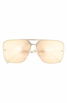 Le Specs Metazoic 66mm Mirrored Aviator Sunglasses