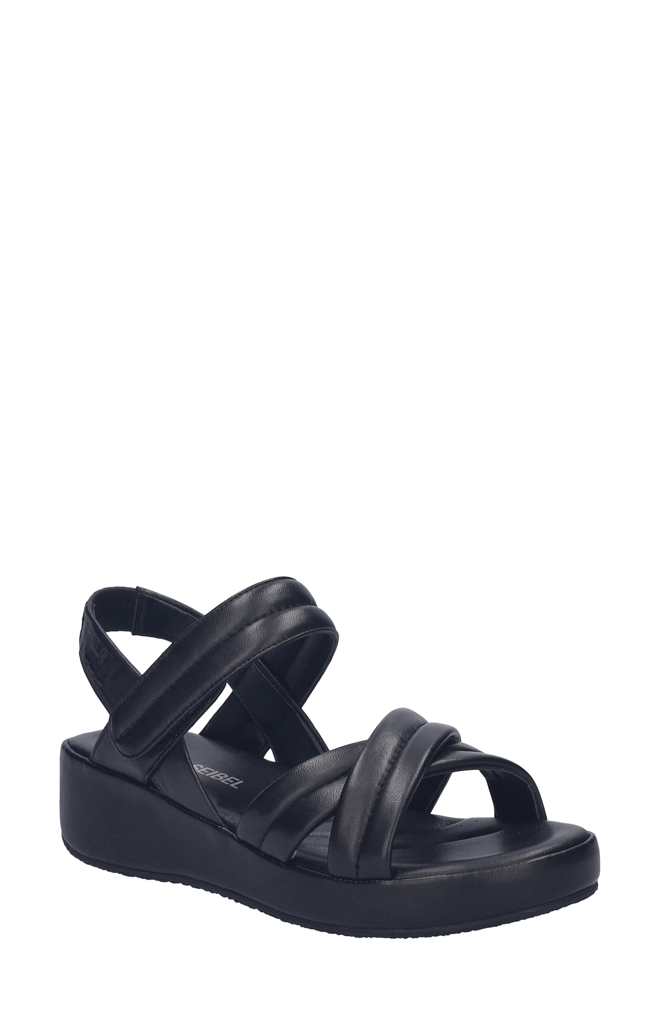Josef Seibel Eve 04 Wedge Sandal, Main, color, Black