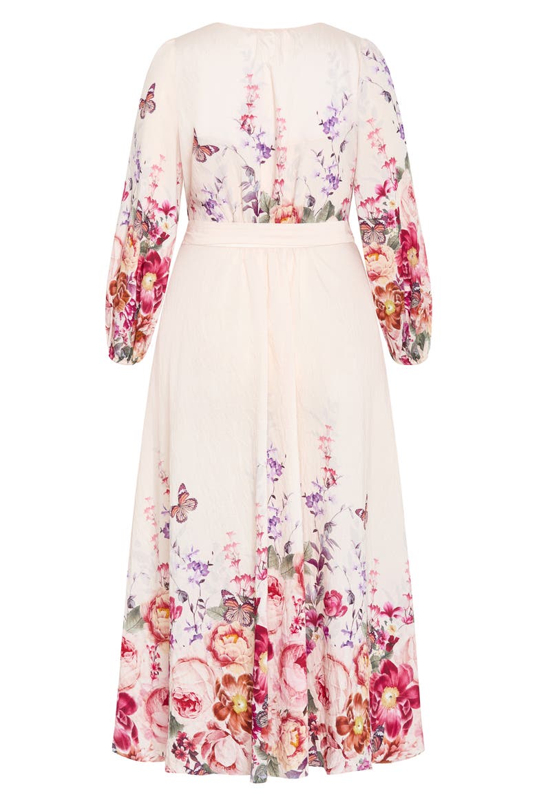 Anastasia Flutter Sleeve Midi Dress, Alternate, color, EDEN GARDEN