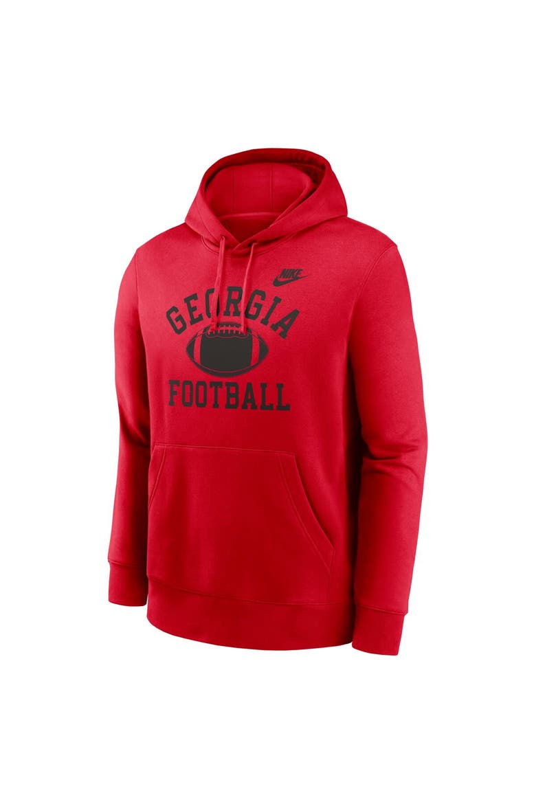 Men's Nike Red Georgia Bulldogs Legacy Football Icon Club Fleece Pullover Hoodie, Alternate, color, Red