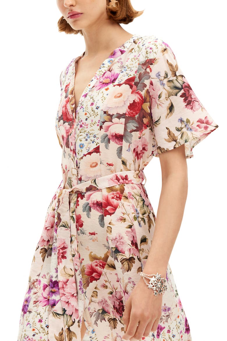 Camisero Cintu Floral Print Minidress, Alternate, color, MIX FLORAL/ IVORY