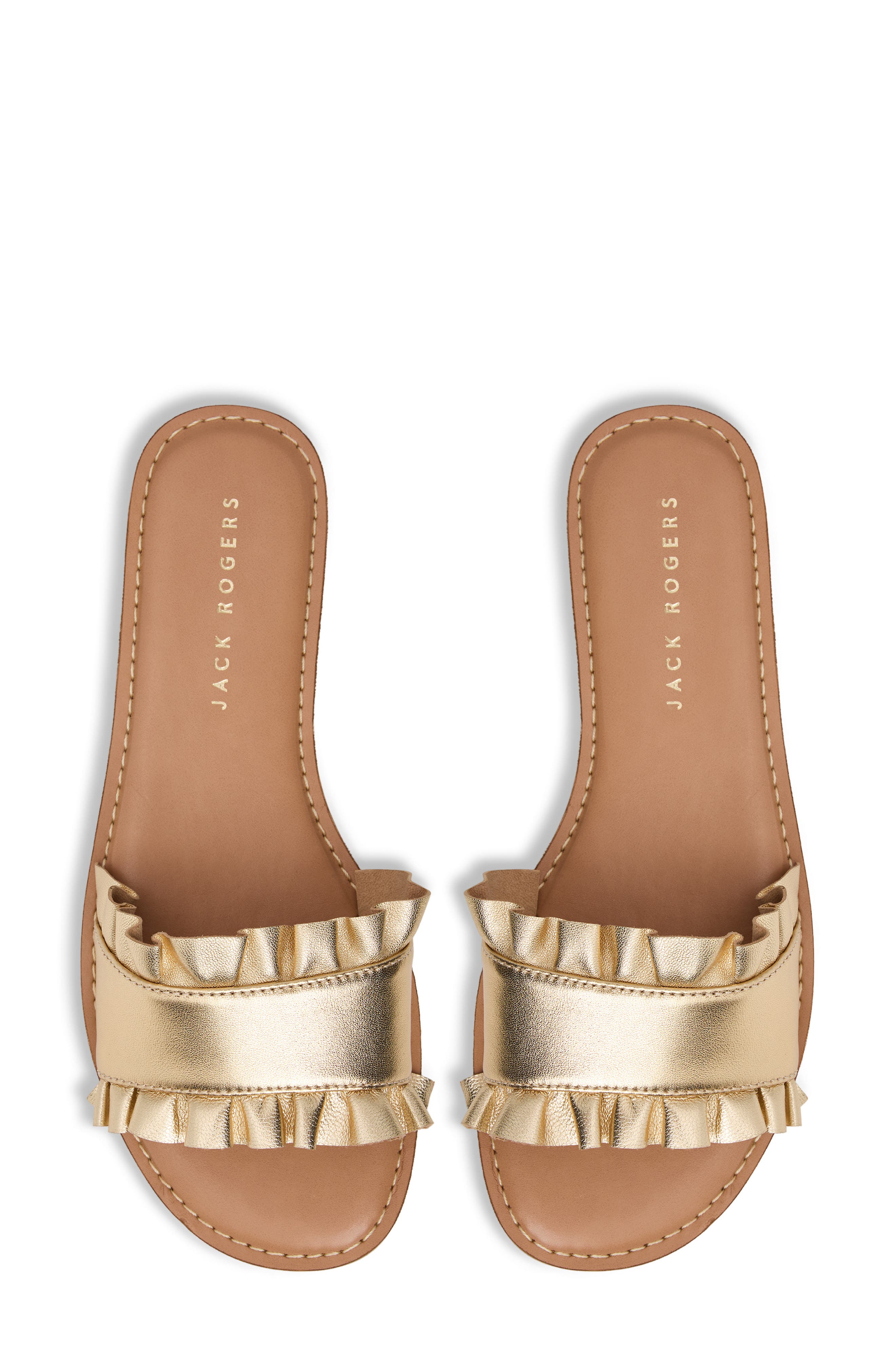 Jack Rogers Rozette Slide Sandal, Alternate, color, Gold