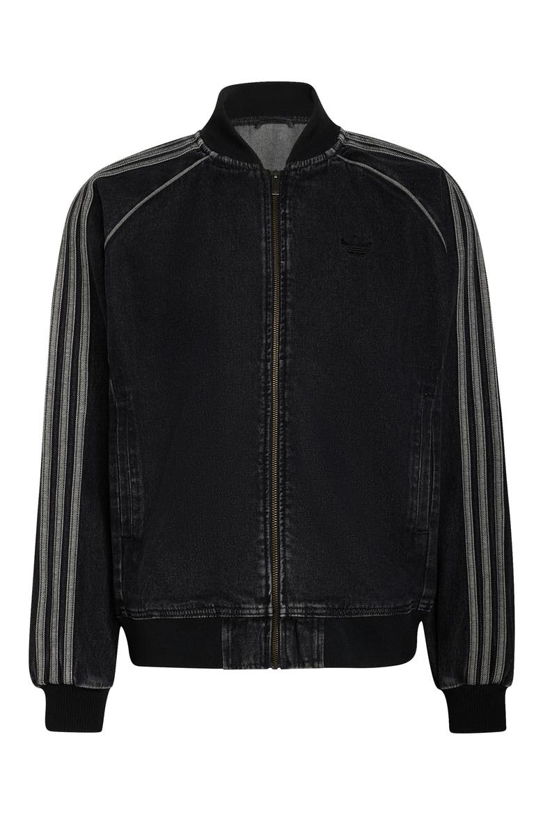 SST Denim Track Jacket, Main, color, TRUE BLACK DENIM