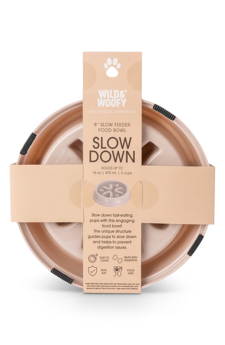 Core Home Slow Feeder Pet Food Bowl, Alternate, color, Light Mocha