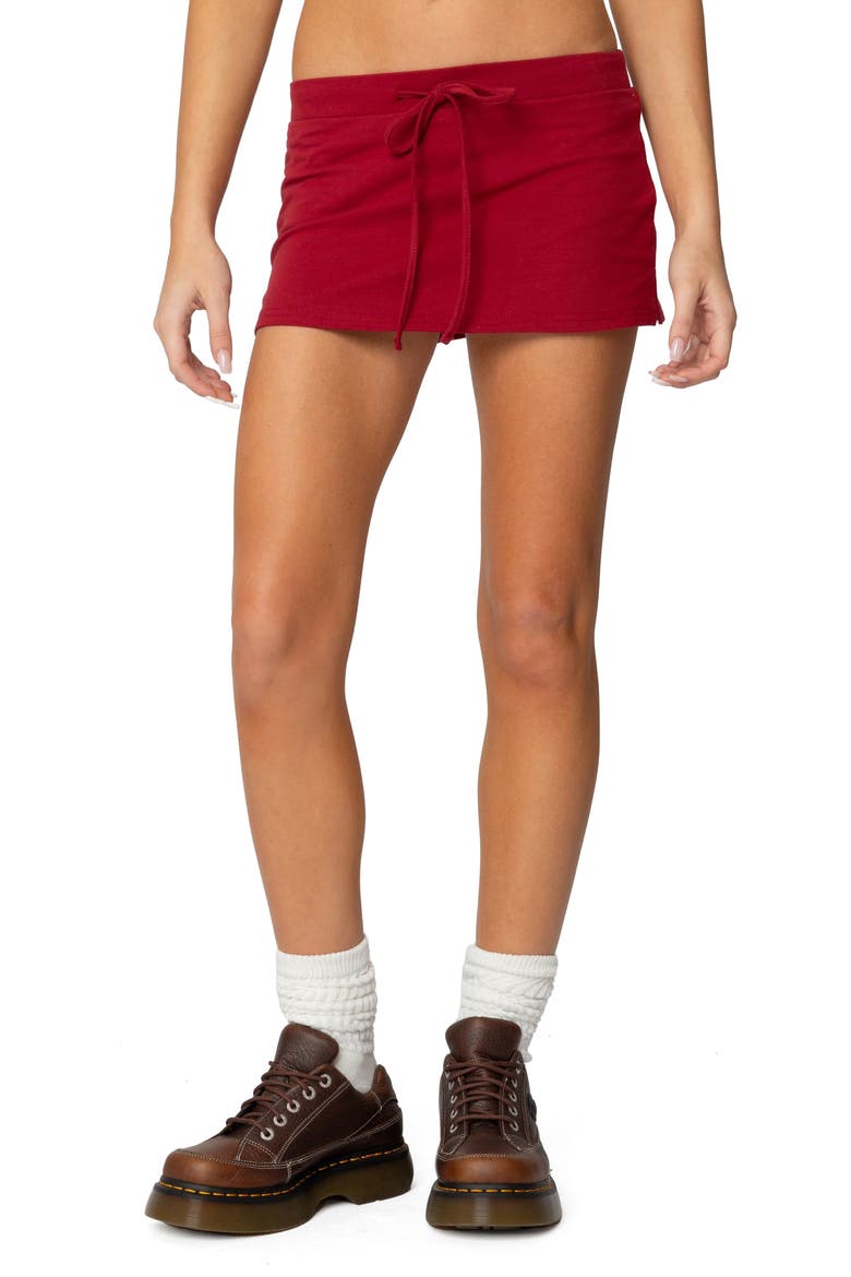 Bayside Stretch Cotton Micro Skort, Main, color, BURGUNDY
