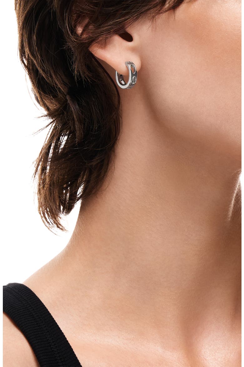 Oval D Logo Single Hoop Earring, Alternate, color, SILVER