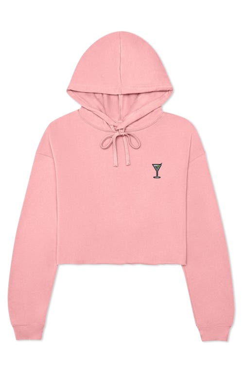 Dalix Martini Cropped Hoodie In Pink